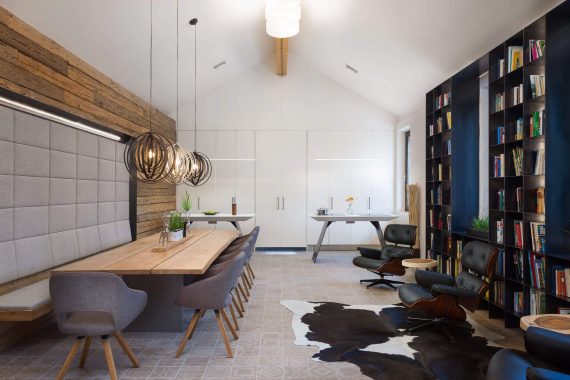 Interior design photography of grand dining and kitchen
